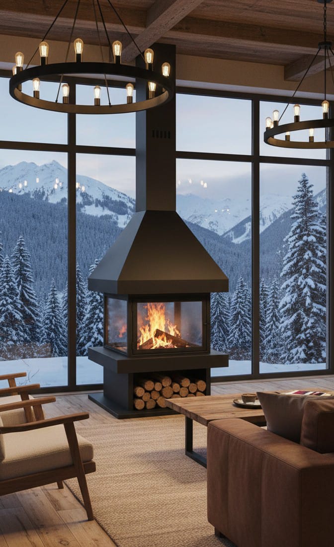 METAL ORTA ŞÖMİNE (80X80)