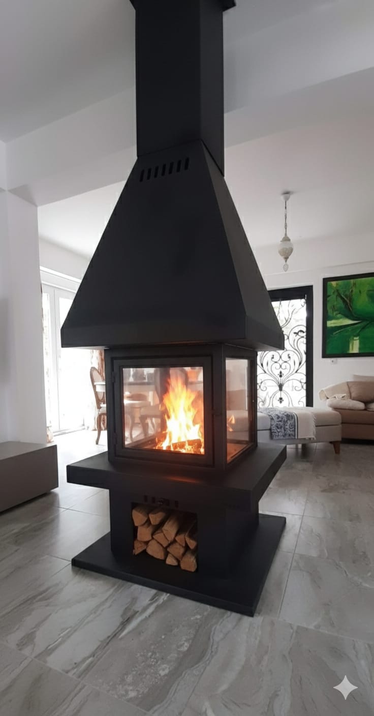 METAL ORTA ŞÖMİNE (50X50)