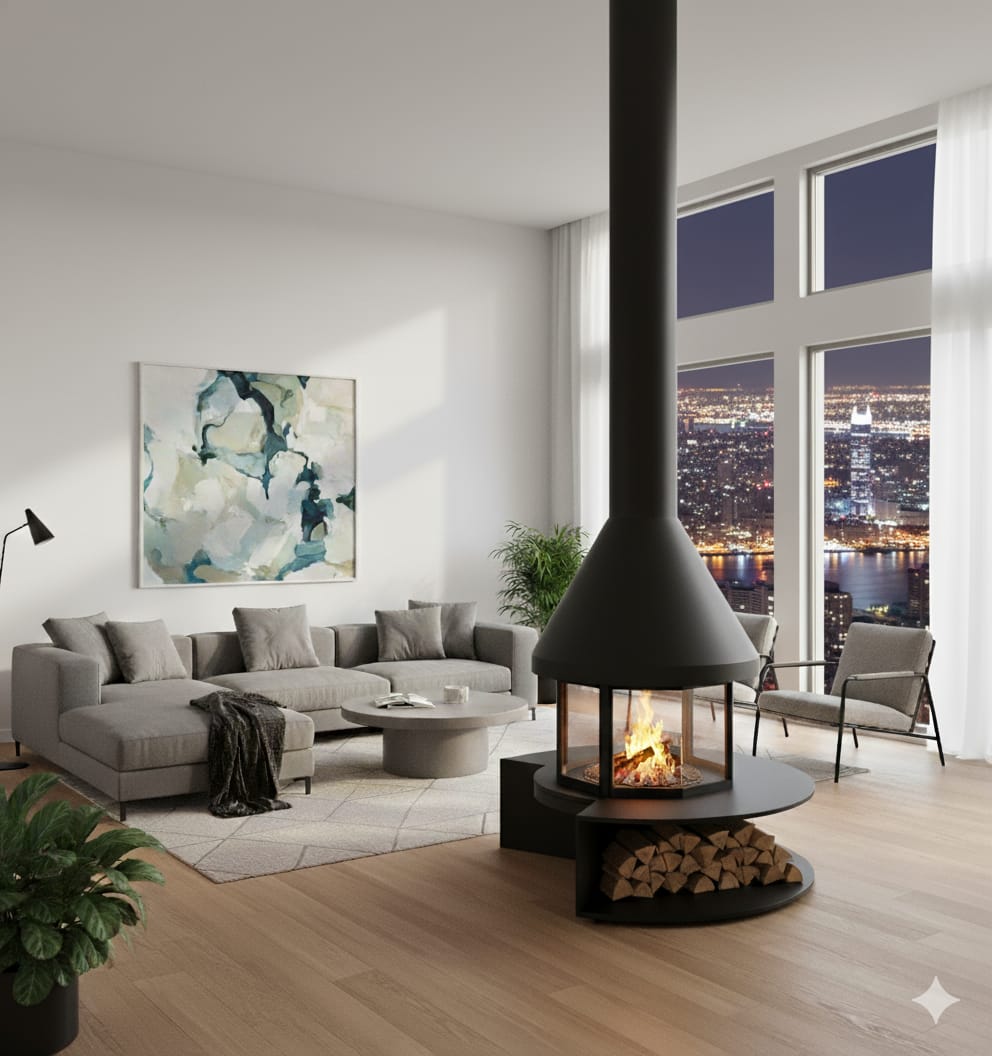 METAL OVAL ORTA ŞÖMİNE