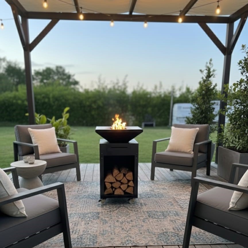 METAL BARBEKÜ-Dış mekan şöminesi-